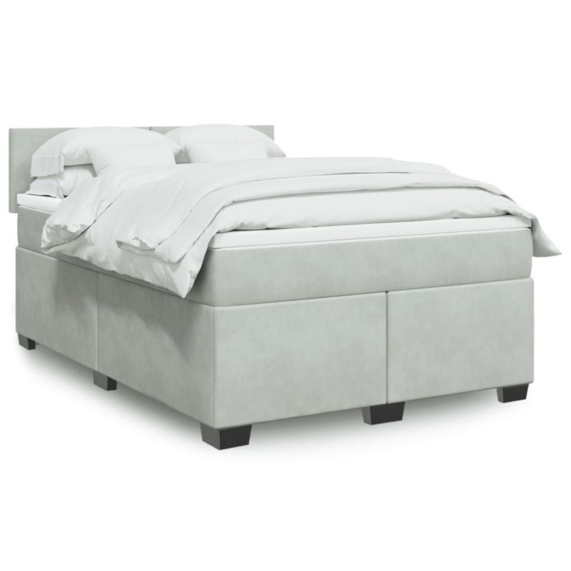Łóżko kontynentalne WaszeMeble 140x190 cm jasnoszare WM-3286300 1 szt.