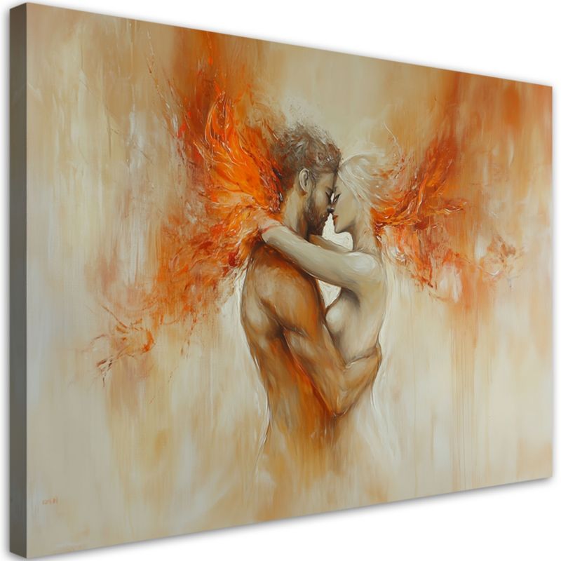 Obraz na płótnie Feeby Akt Miłosny Kochankowie Beżowy 120x80cm 1szt