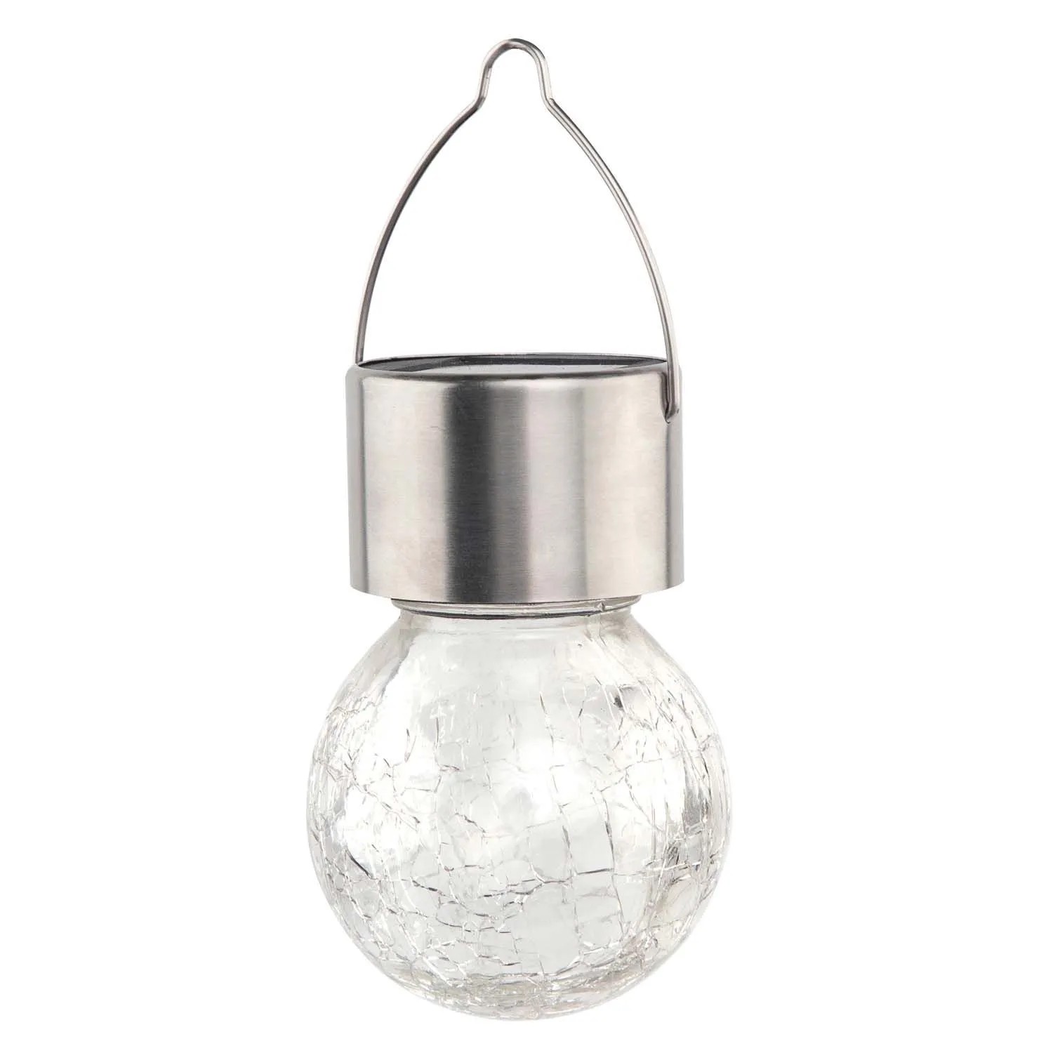 4iQ Lampa solarna RYSKA 1xLED podwieszana srebrna