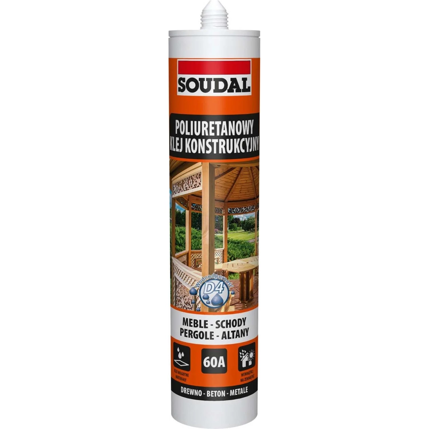 Soudal Poliuretanowy klej konstrukcyjny 60A do drewna D4 bezbarwny