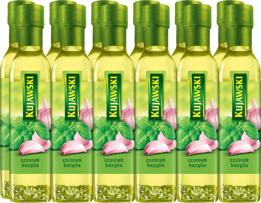 12x Olej Kujawski, czosnek i bazylia, 250ml