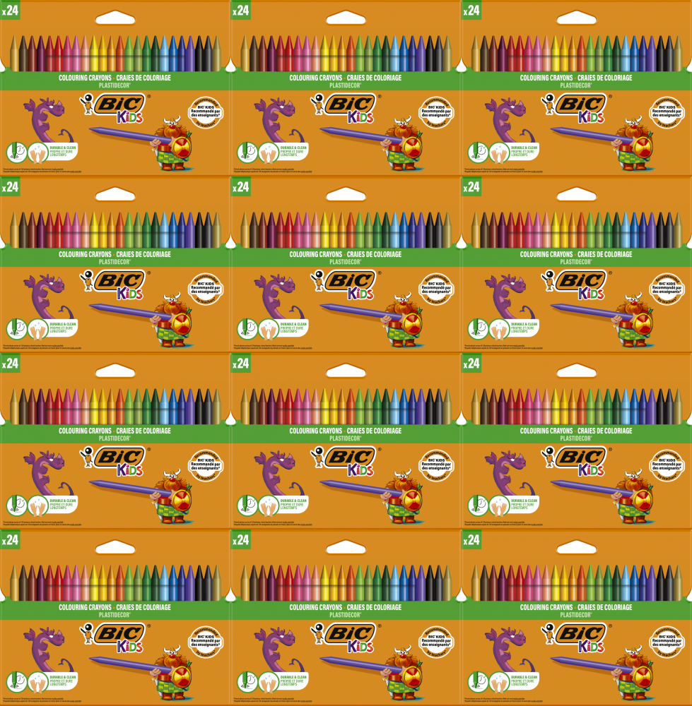 12x Kredki świecowe BIC Kids Plastidecor, 24 sztuki, mix kolorów