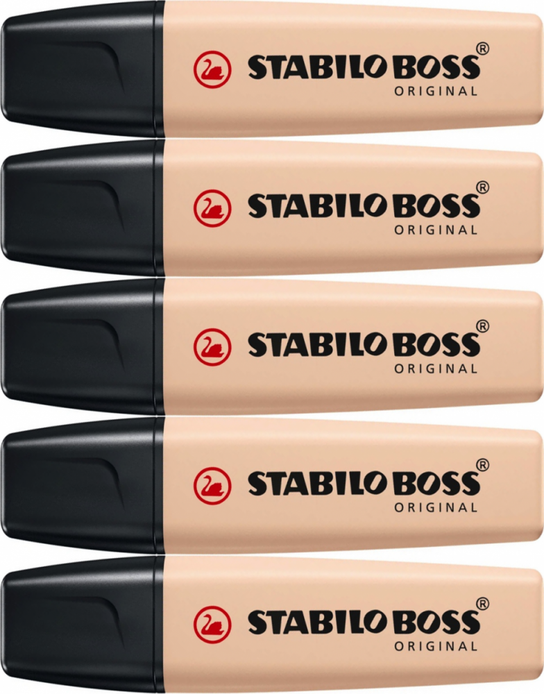 5x Zakreślacz Stabilo Boss Original Nature Colors Beige 70/186, ścięta, cielisty