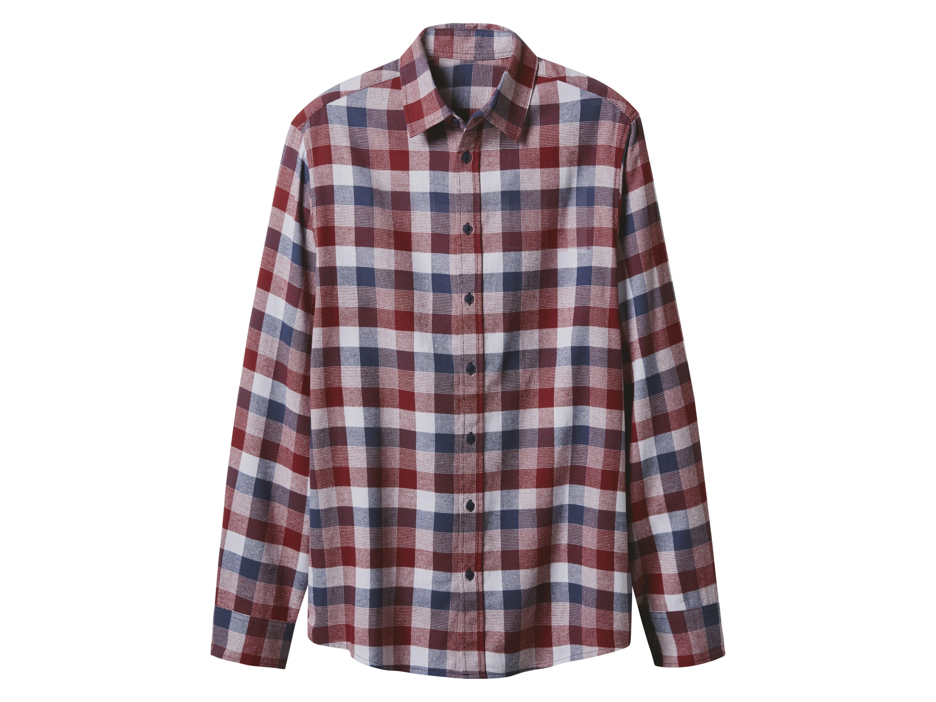 esmara Men Koszula flanelowa męska z bawełny Kratka/ granatowy/ czerwony/ biały, L 41/42