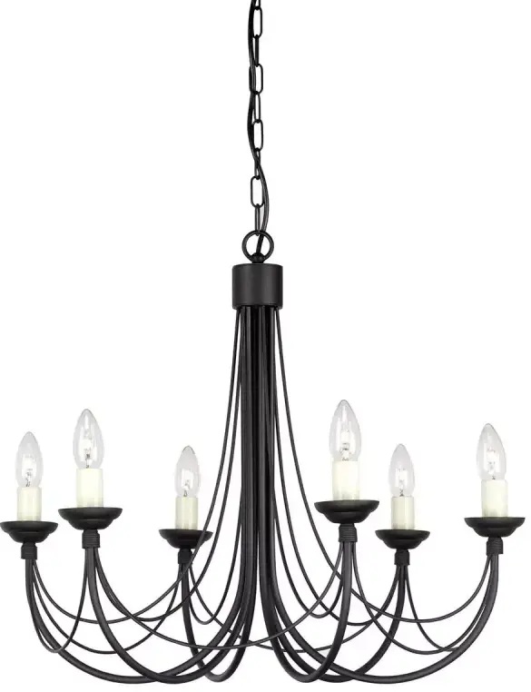 Darmowa Dostawa - Lampa wisząca 6x60 W czarna Elstead Lighting Carisbrooke CB6BLACK