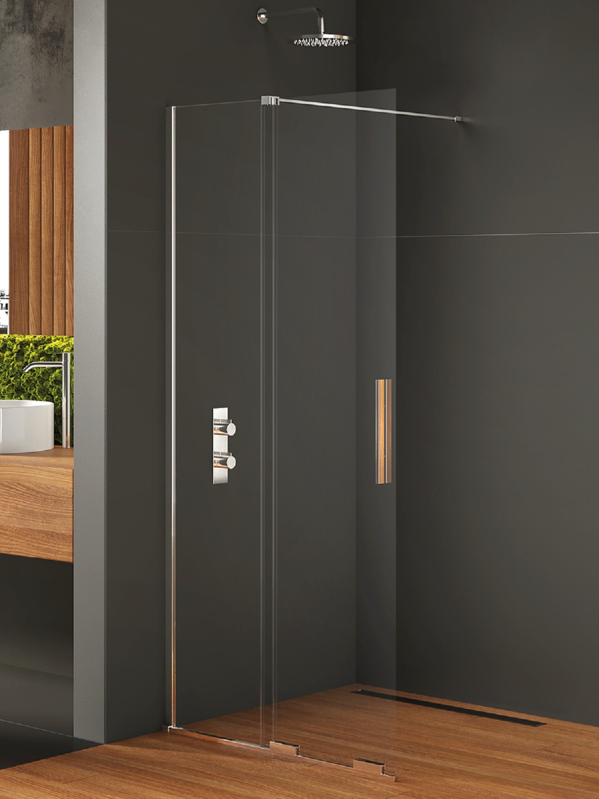 Darmowa Dostawa - Ścianka prysznicowa walk-in 130 cm chrom połysk/szkło przezroczyste New Trendy Smart EXK4090