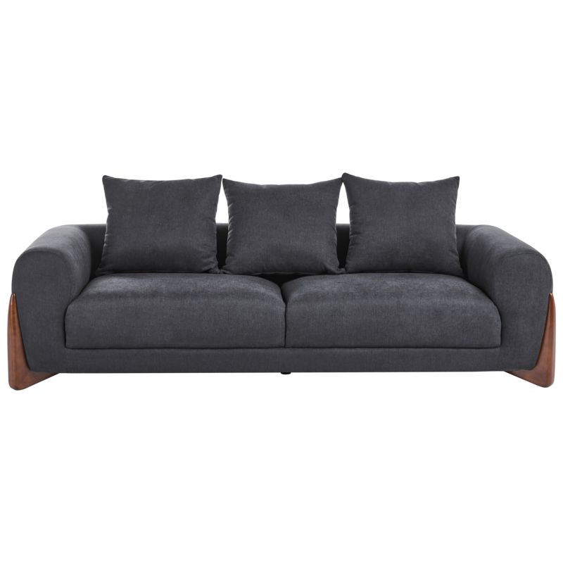 Sofa dla 3 osób Vinliden Czarny 1 szt.