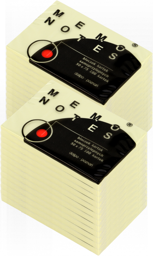 24x Karteczki samoprzylepne Dalpo Memo Notes, 50x75mm, 100 karteczek, żółty