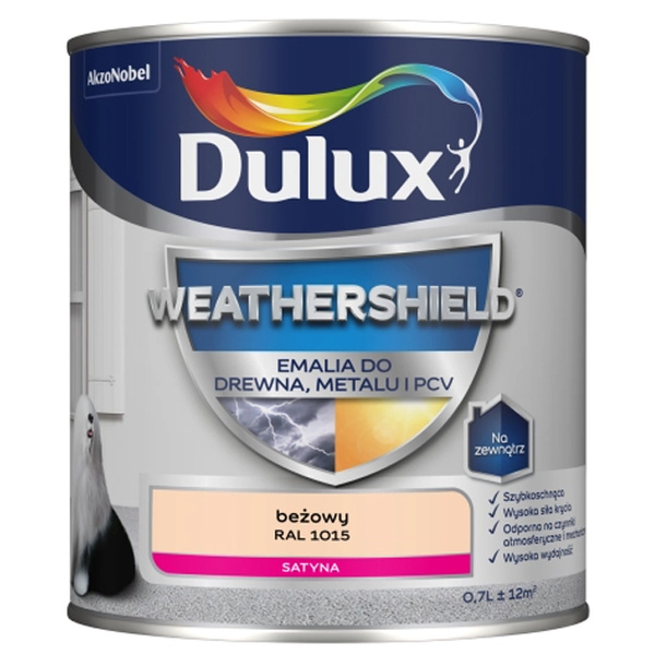 Emalia Weathershield do drewna, PCV i metalu Beżowy RAL 1015 0,7L Dulux