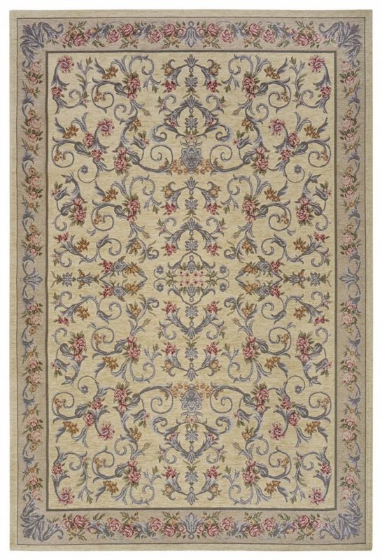 Dywan 75x150cm, antypoślizgowy, beżowy, wzór tradycyjny, chodnik do kuchni marki Hanse Home, 1 szt.