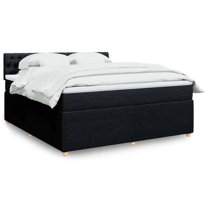 Łóżko z materacem WaszeMeble 180x200 cm Czarny tkanina WM-3287544 1 szt.