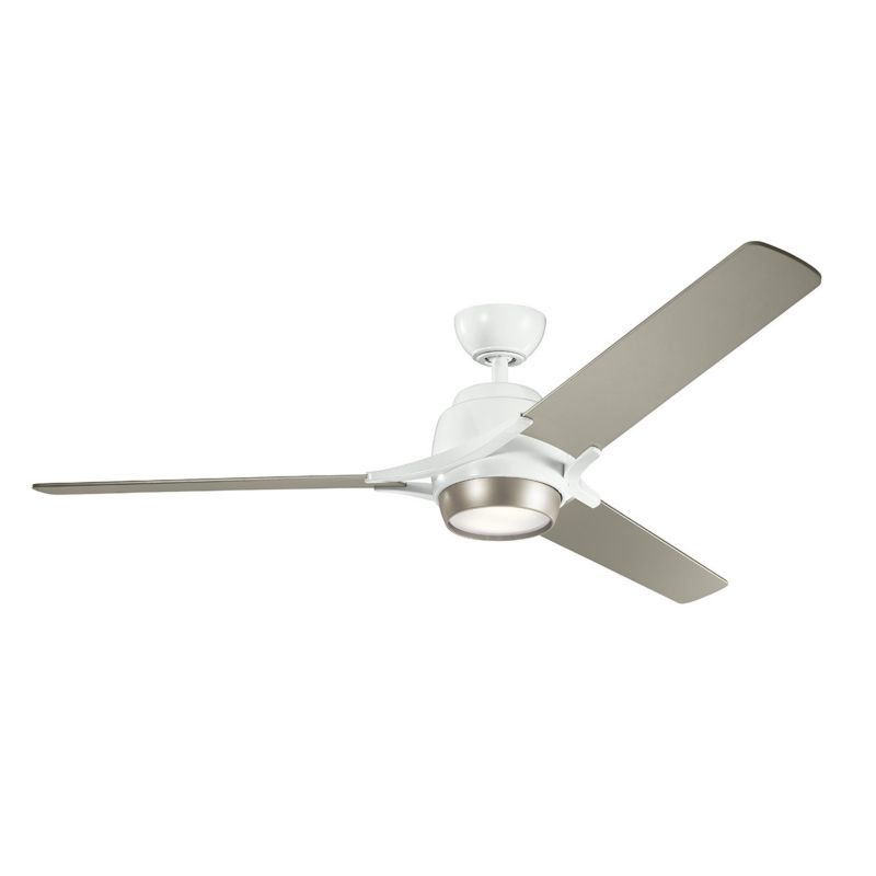 Wentylator sufitowy z lampą Kichler Zeus biało-srebrny LED 10W 3000K 1116lm pilot IP20 wym: 46 x 152 x 152 cm - 1 szt.