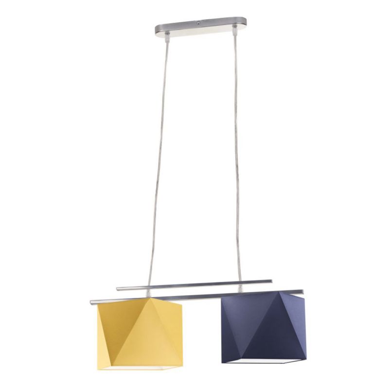 Lampa wisząca zwis Volta Light Factory żyrandol sufitowa z abażurami diament Granatowy, musztardowy BARCELONA Z2 1szt.