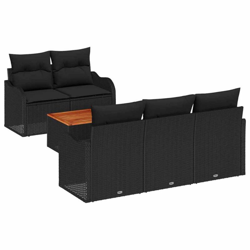 Zestaw mebli ogrodowych wypoczynkowy WaszeMeble polirattan czarny WM-3356063 1 kpl