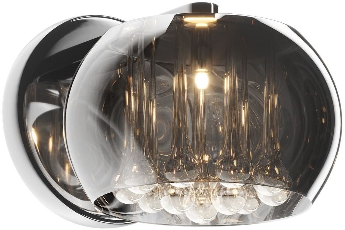 Zuma Line Crystal kinkiet 1x42W chrom/szkło dymione/kryształ W0076-01D-F4FZ - Wysyłka w 24h