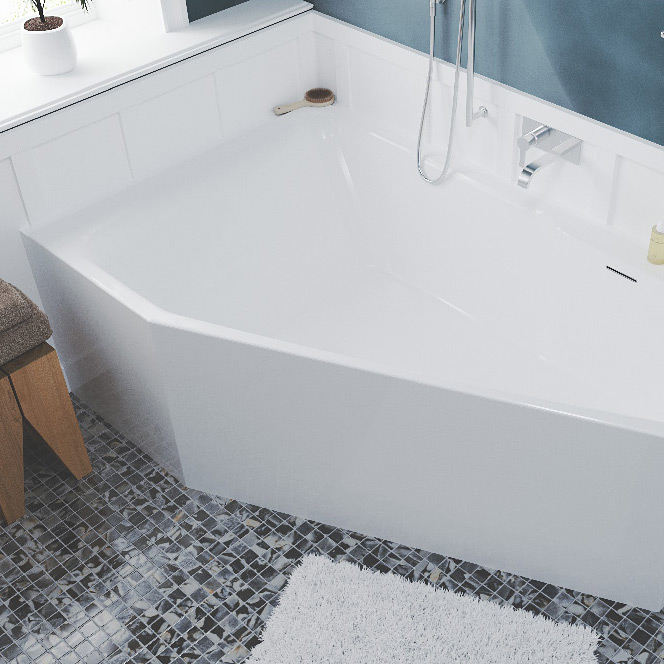 Riho Rethink Space Plug&Play wanna narożna 180x110 cm prawa biały błyszczący B115005005