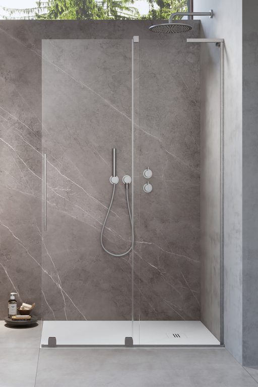 Radaway Furo SL Brushed Nickel Walk-in drzwi prysznicowe 58,8 cm rozsuwane nikiel szczotkowany/szkło przezroczyste 10306588-91-01R