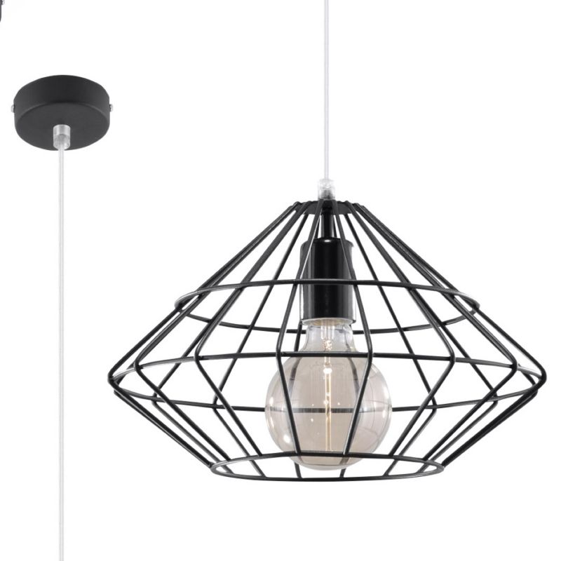 Lampa sufitowa Pure Lume LORENZO czarna 1xE27x60W IP20 wym:100x33x33cm - 1 szt.