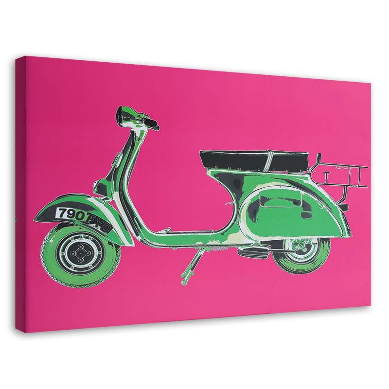 Obraz Feeby Zielony skuter na różowym tle 100x70cm 1szt