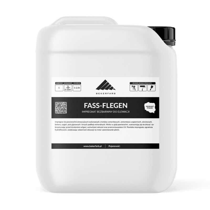 Bezbarwny impregnat do Elewacji, Fasady, Tynku Bekerfarb Hydrofobowy 5l 1 szt.