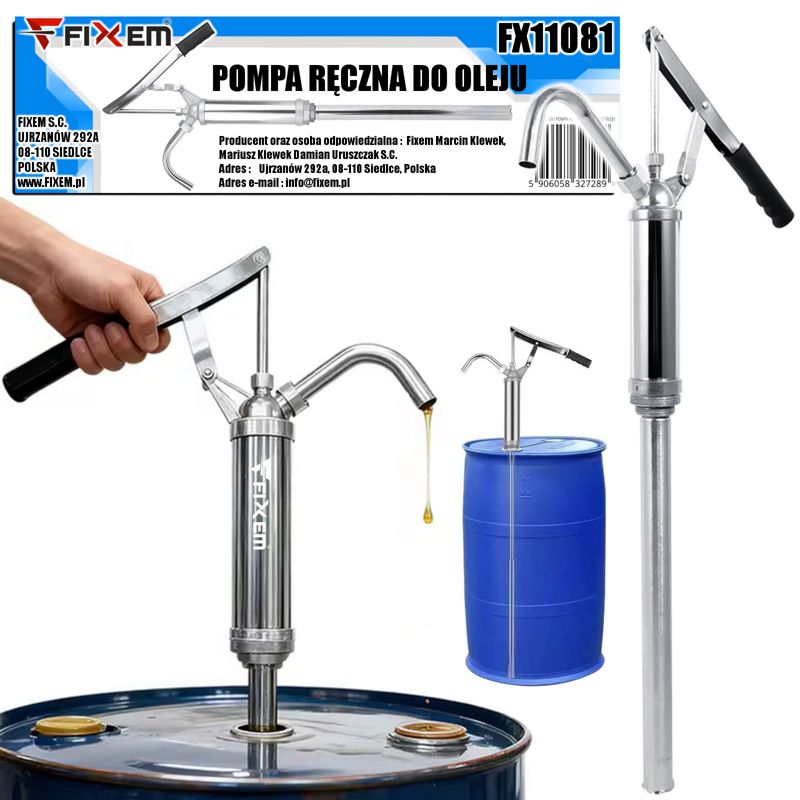 Pompa ręczna tłokowa do oleju Fixem 1szt.