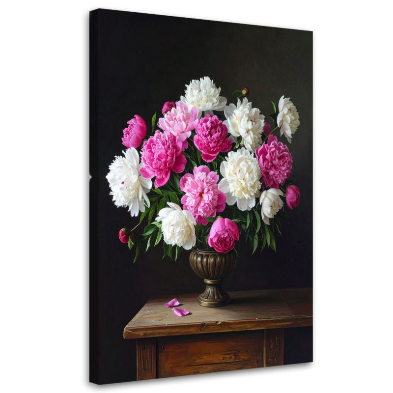 Obraz do salonu sypialni jadalni kuchni Feeby Piwonie bukiet kwiatów w wazonie 80x120cm 1szt