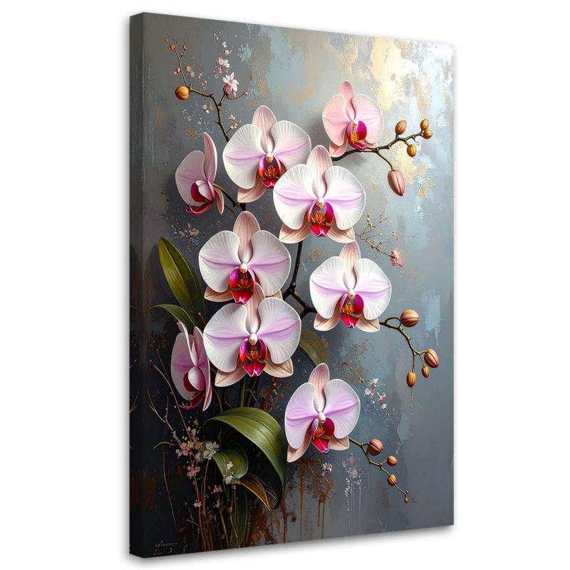 Obraz do salonu sypialni kuchni biura Feeby Różowe orchidee kwiaty 30x45cm 1szt