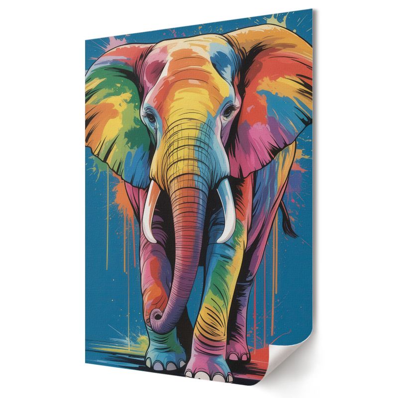 Plakat canvas Wallfluent Format A2 Kolorowy słoń Formacja Artystyczna Monako 1 szt.