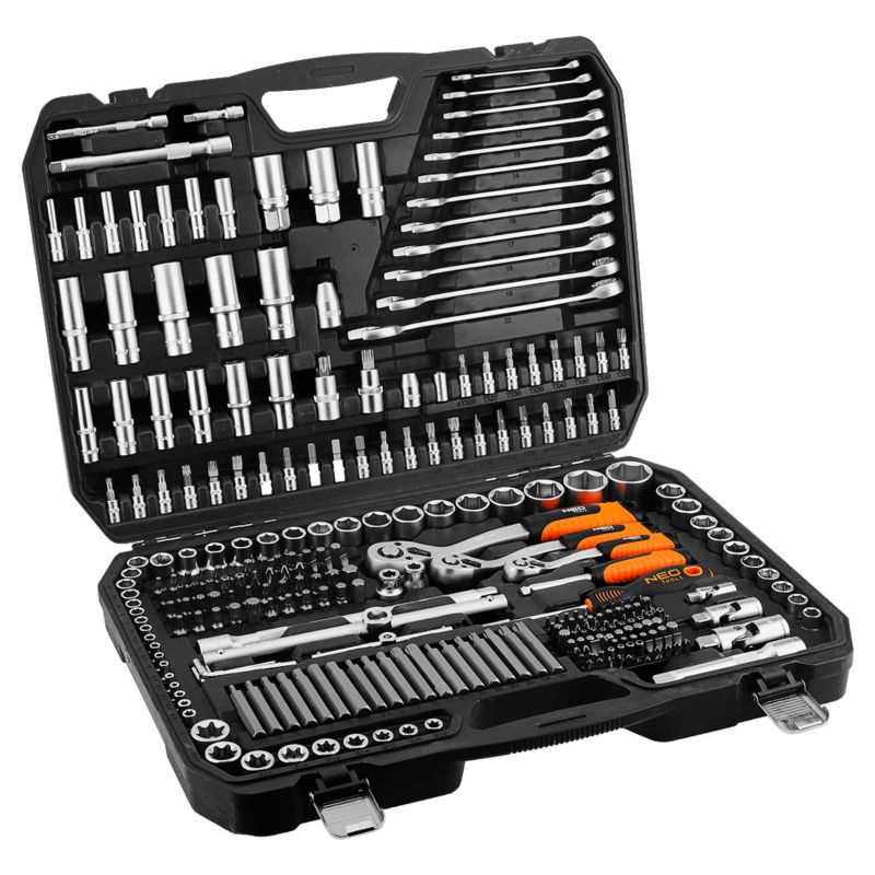Zestaw kluczy nasadowych Neo Tools 1/2", 3/8", 1/4" CrV 300 elementów 1 kpl