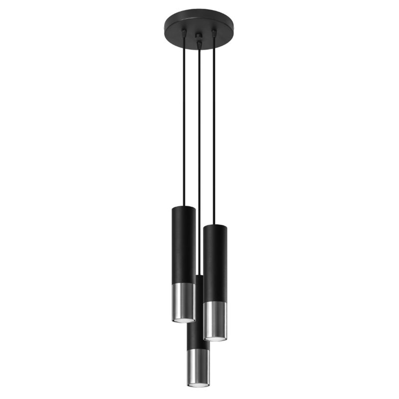 Lampa sufitowa Pure Lume GIRALO czarno-srebrna 3xGU10x40W IP20 wym:100x29x29cm - 1 szt.