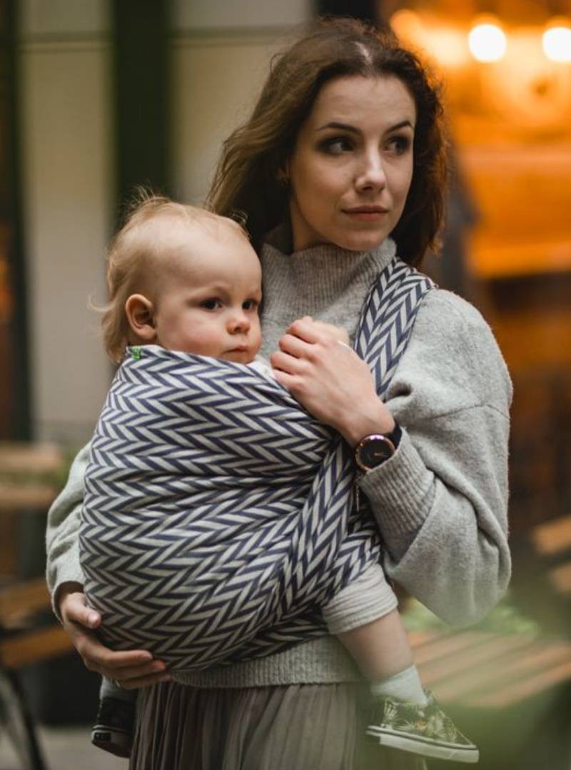Chusta do noszenia dzieci HERRINGBONE MONO - 100% Bawełna, splot żakardowy S (3,6 metra)