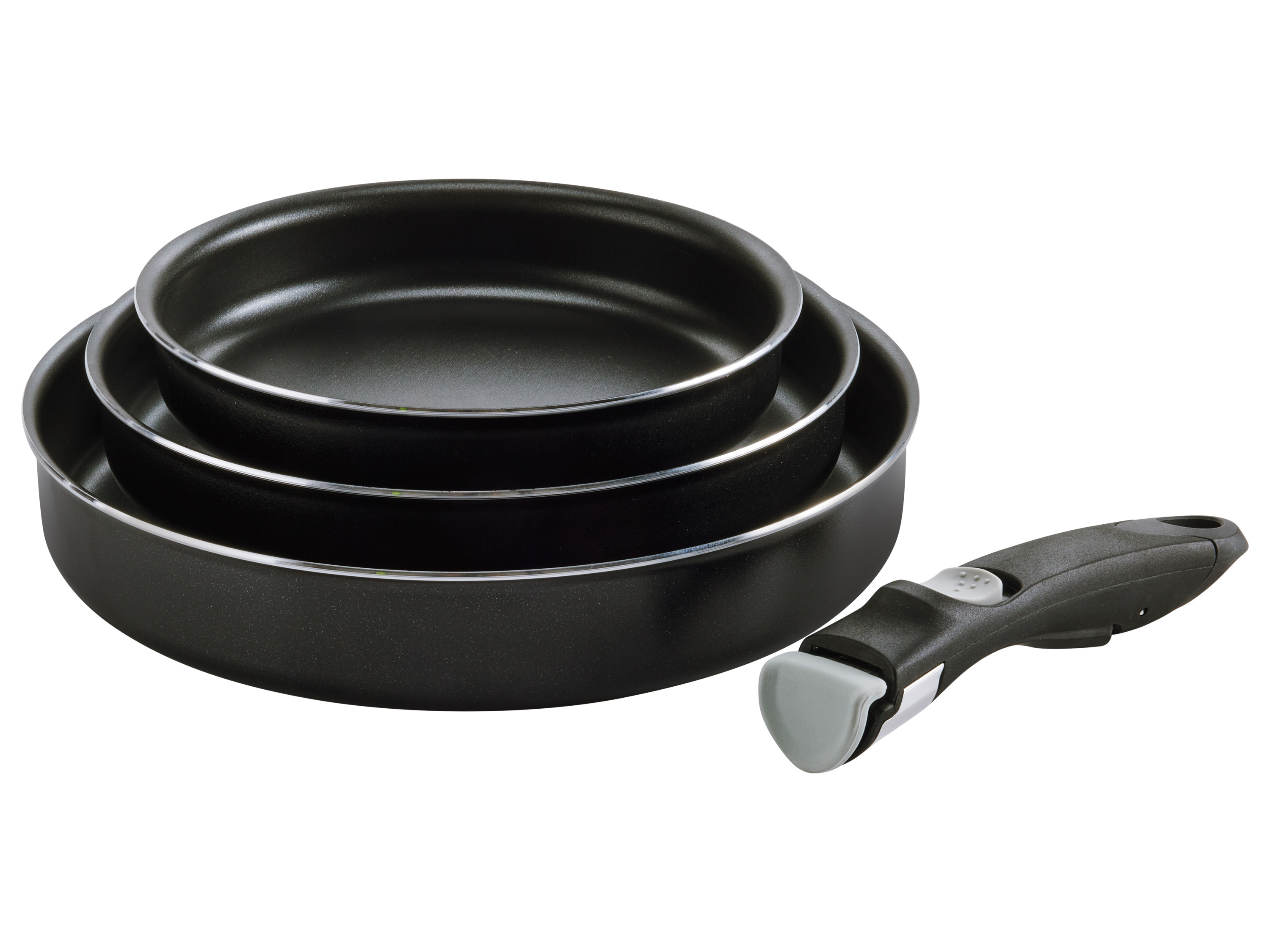 Crivit Aluminiowy zestaw patelni lub rondli, 4 elementy