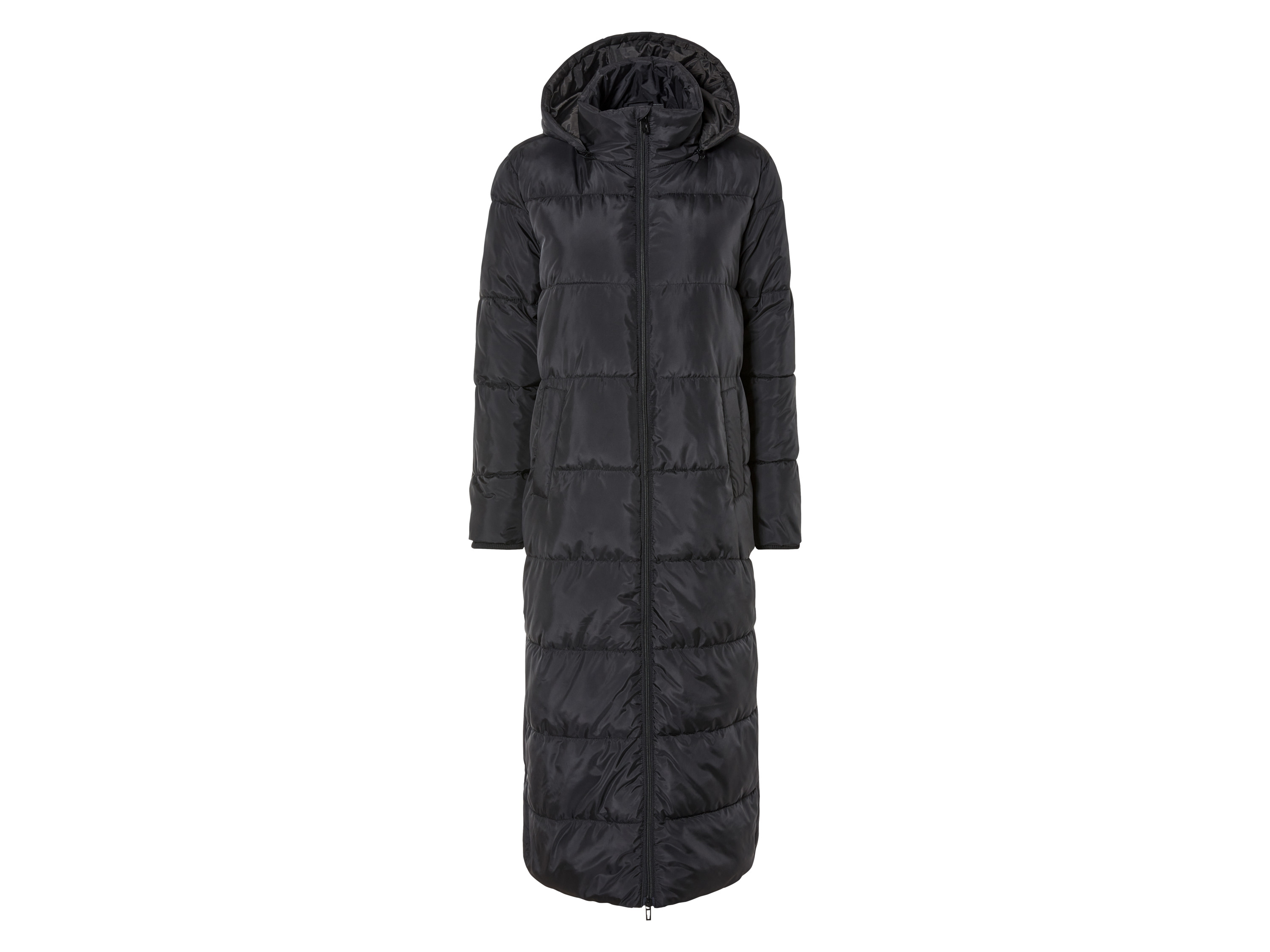 esmara Pikowany płaszcz damski maxi L 44/46, Czarny