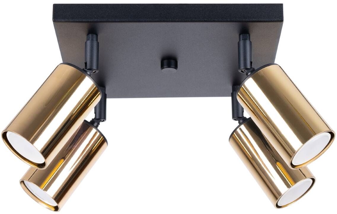 Darmowa Dostawa - Lampa podsufitowa 4x10 W czarna-złota Sollux Lighting Winx SL1386
