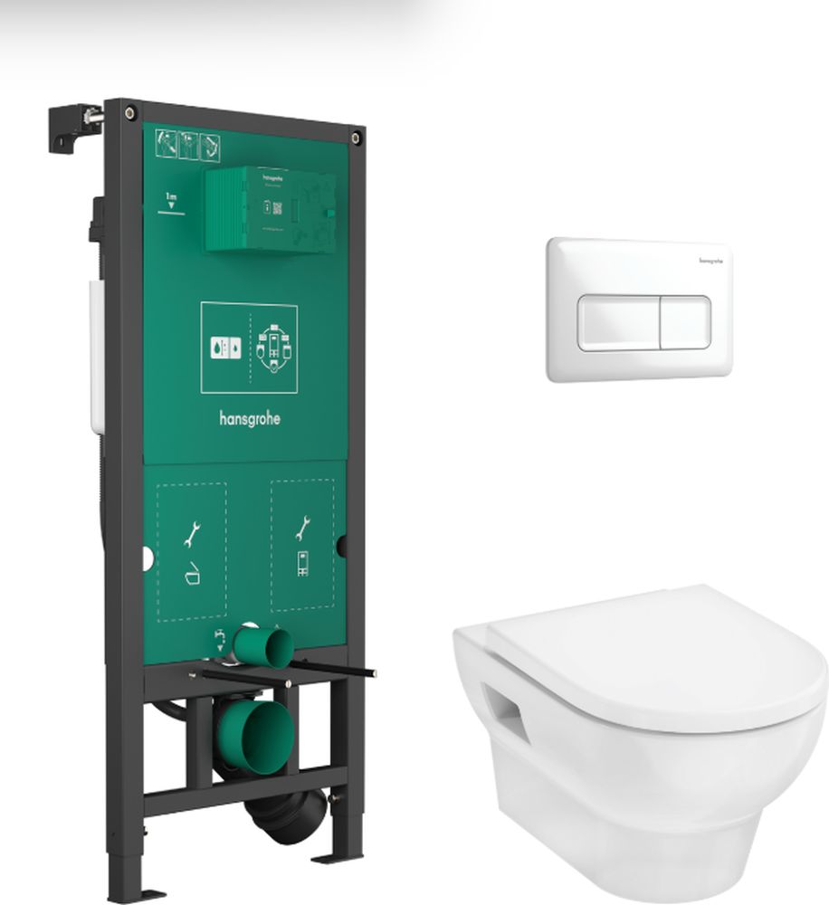 Darmowa Dostawa - Zestaw miska z deską i stelaż z przyciskiem Hansgrohe GladeLake S 60301450