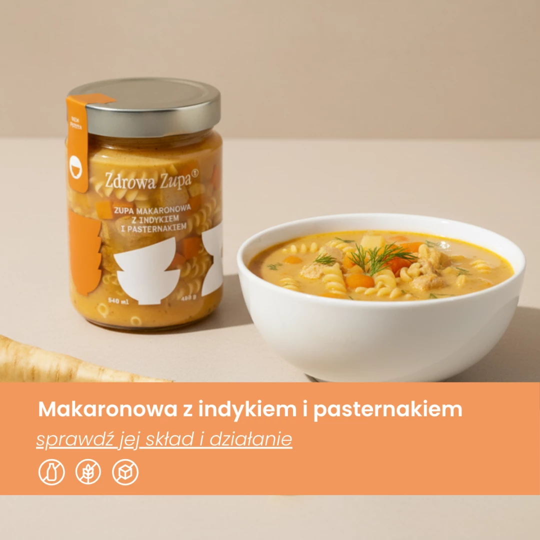 Makaronowa z indykiem i pasternakiem (bez glutenu, bez laktozy, ultraczysty skład, 540 ml, do lodówki)