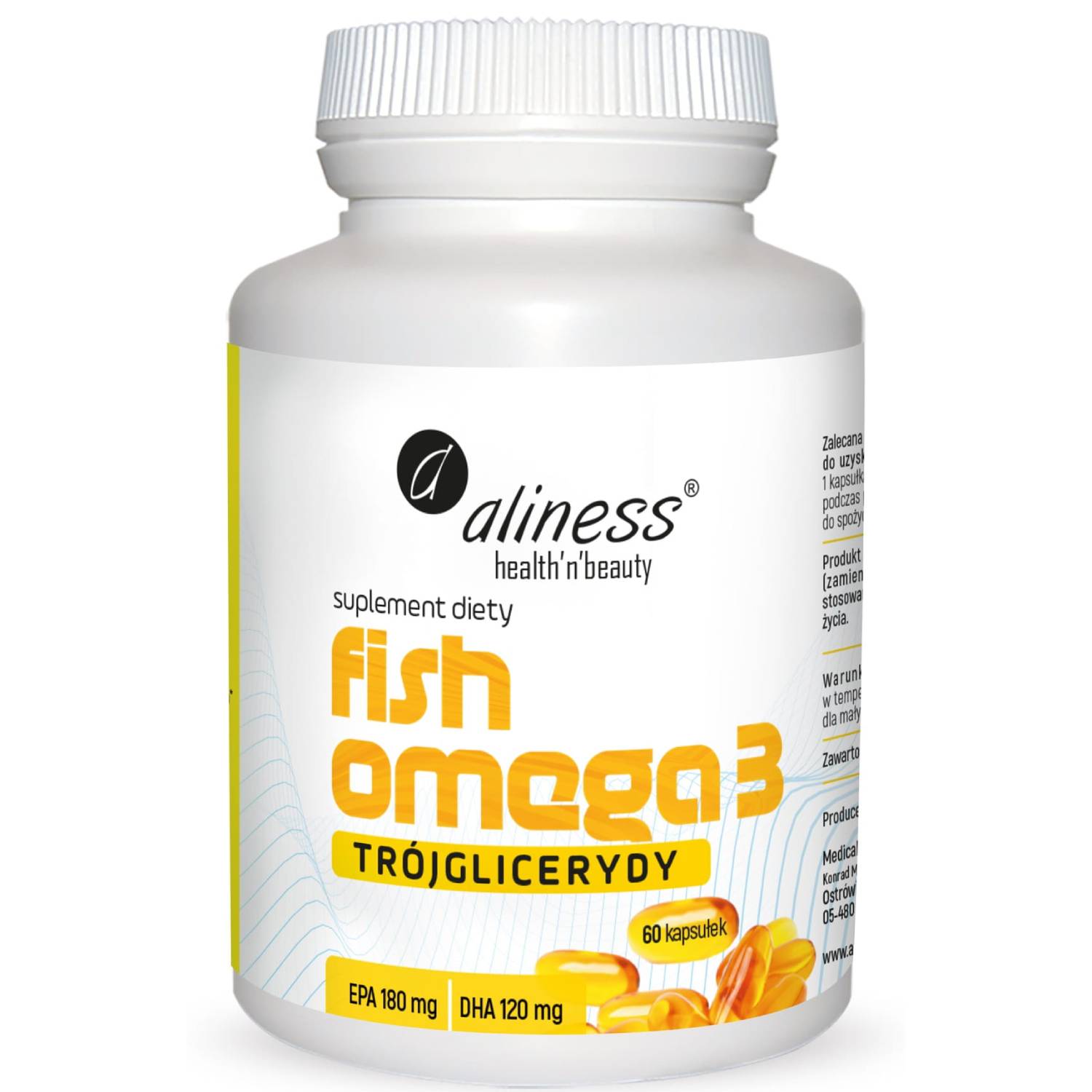 Aliness fish omega 3 trójglicerydy 180/120, 60 kapsułek