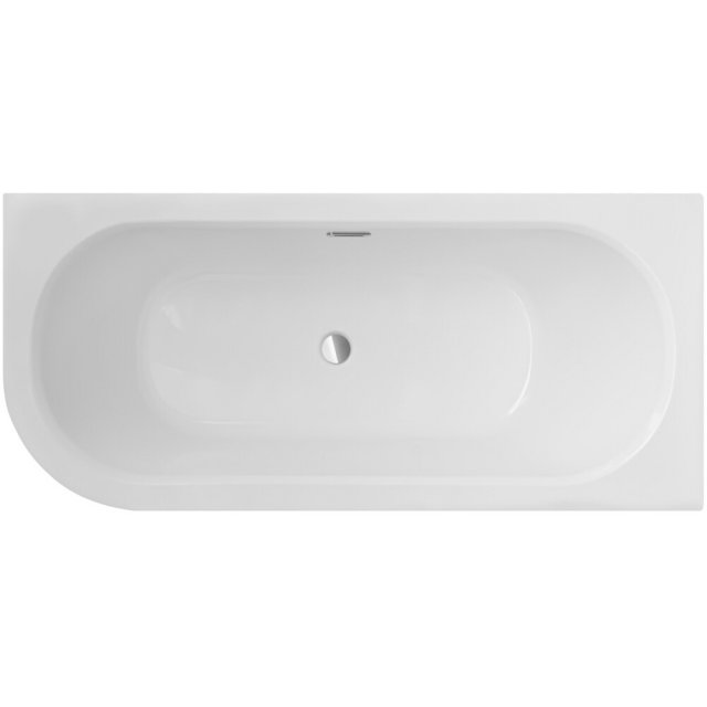 BESCO Wanna narożna AVITA SLIM+ asymetryczna prawa 160x75 syfon chrom