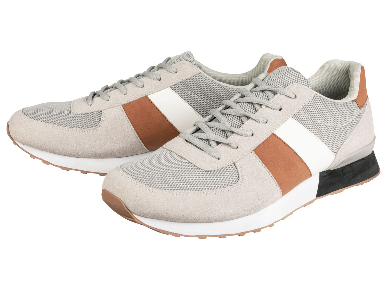 Livergy Sneakersy męskie 45, Jasnoszary/brązowy