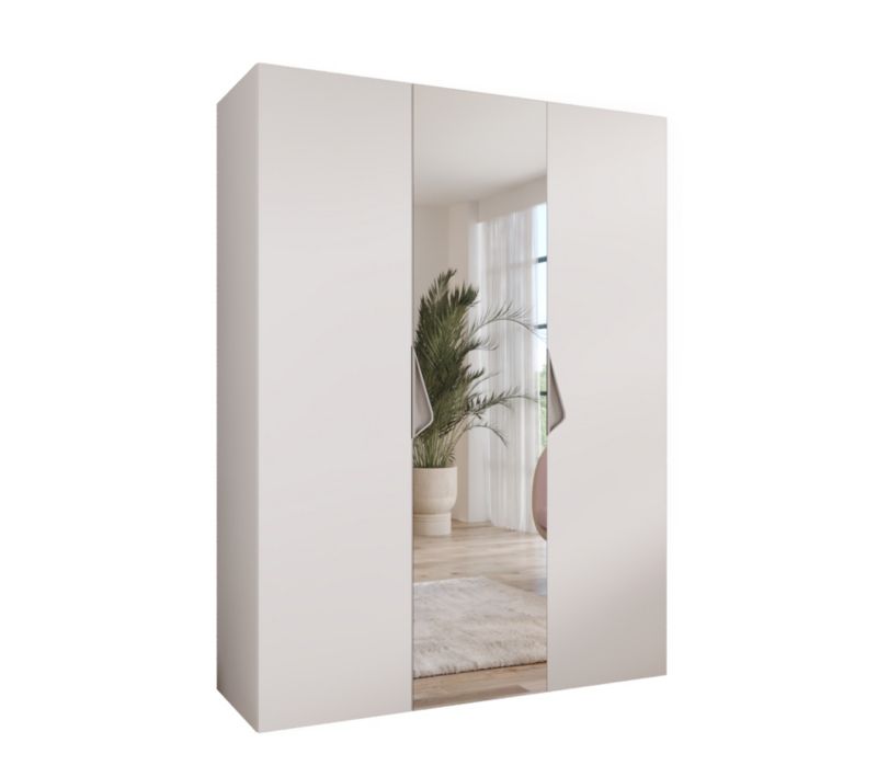 Szafa uchylna z lustrem z lustrem otwierana Abiks SANDI 2 150 wys 202 cm Biały + Kaszmir 1 szt