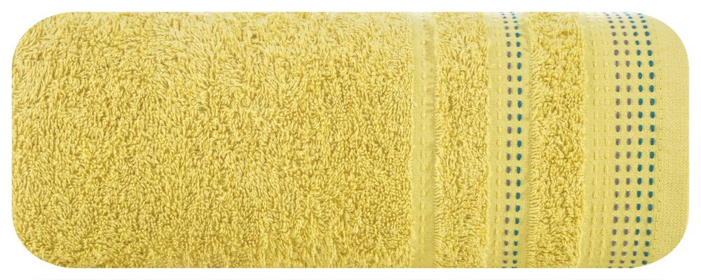 Ręcznik 50x90 cm POLIA musztardowy bawełniany frotte z bordiurą