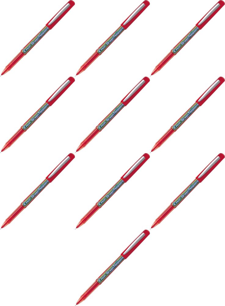 10x Cienkopis Pilot, GreenTecpoint, 0.5mm, czerwony