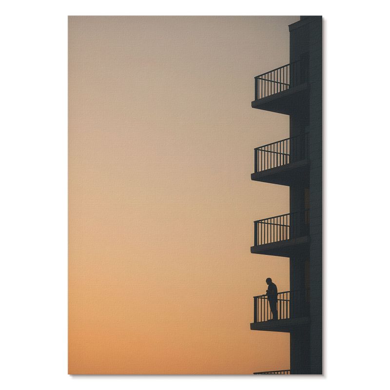Nowoczesny Plakat na Płótnie Tulup 29,7x42 cm (A3) Wieczorny balkon Do salonu, biura, sypialni 1 szt.