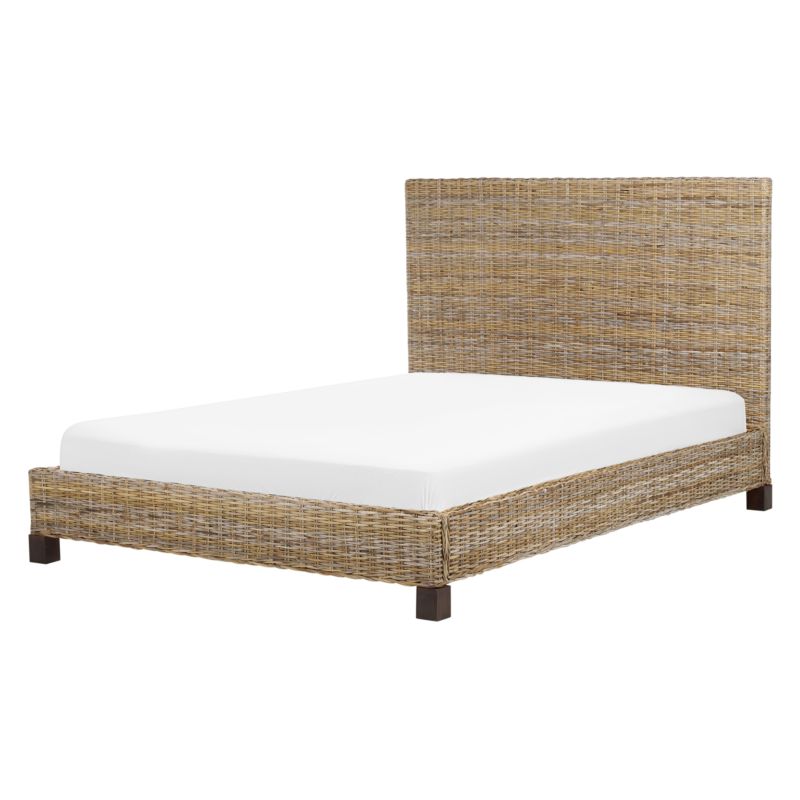 Łóżko Rattan Salbris 140 x 200 cm Naturalny 1 szt.