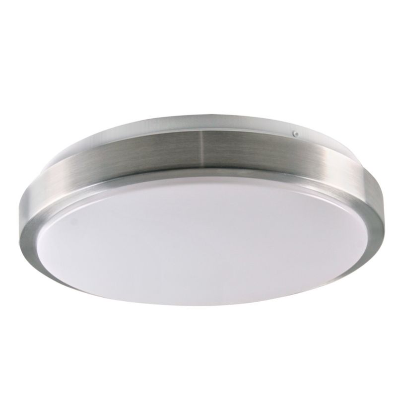 Plafon sufitowy lampa Polux Benedykt srebrno-biały okrągły 2 x E27 x 20W IP20 wym: 8,5 x 33 x 33 cm - 1 szt.