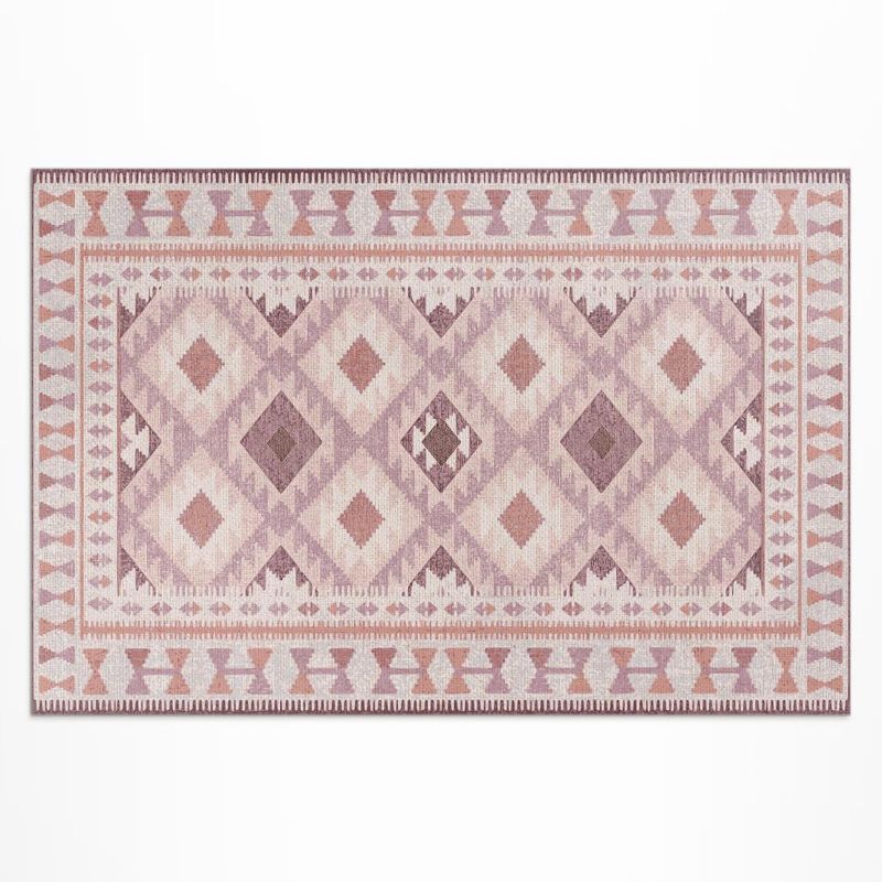Winylowy Chodnik Zewnętrzny Wallfluent 120x180 cm Blado Różowe romby imitacja tkaniny 1 szt.