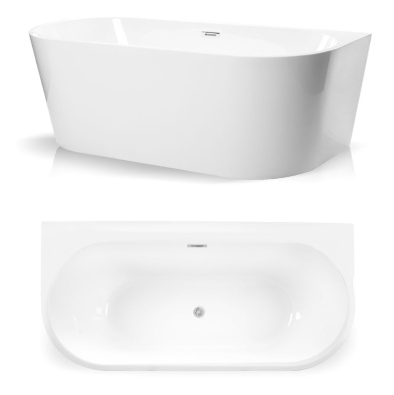 Wanna Corciano wolnostojąca przyścienna 180 x 80 cm biała system przelewowy Doris SZEROKI RANT RÓŻNE KORKI 1szt.