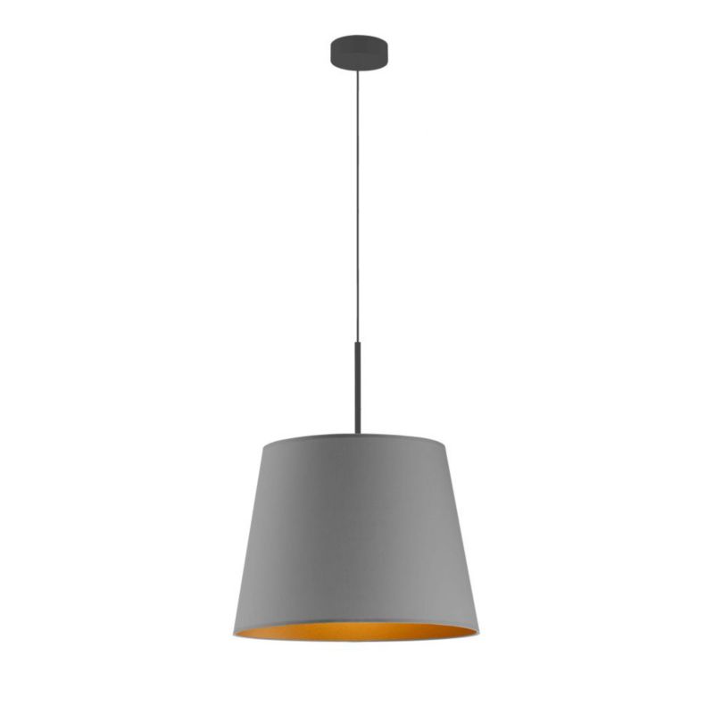 Lampa wisząca Volta Light Factory sufitowa regulowana z abażurem stożek Szary ze złotem SPACE 1szt.