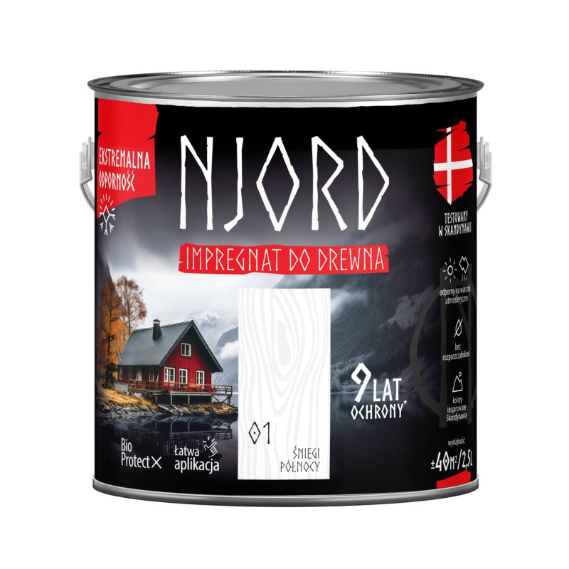 Impregnat do drewna Njord śniegi północy 2,5 l