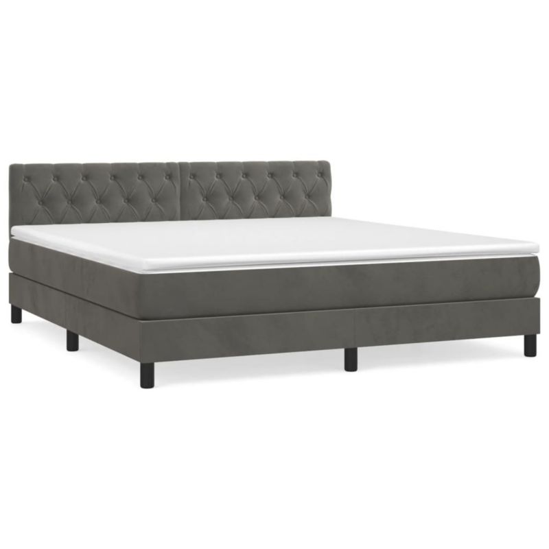 Łóżko kontynentalne WaszeMeble 160x200 cm ciemnoszare WM-3141492 1 szt.